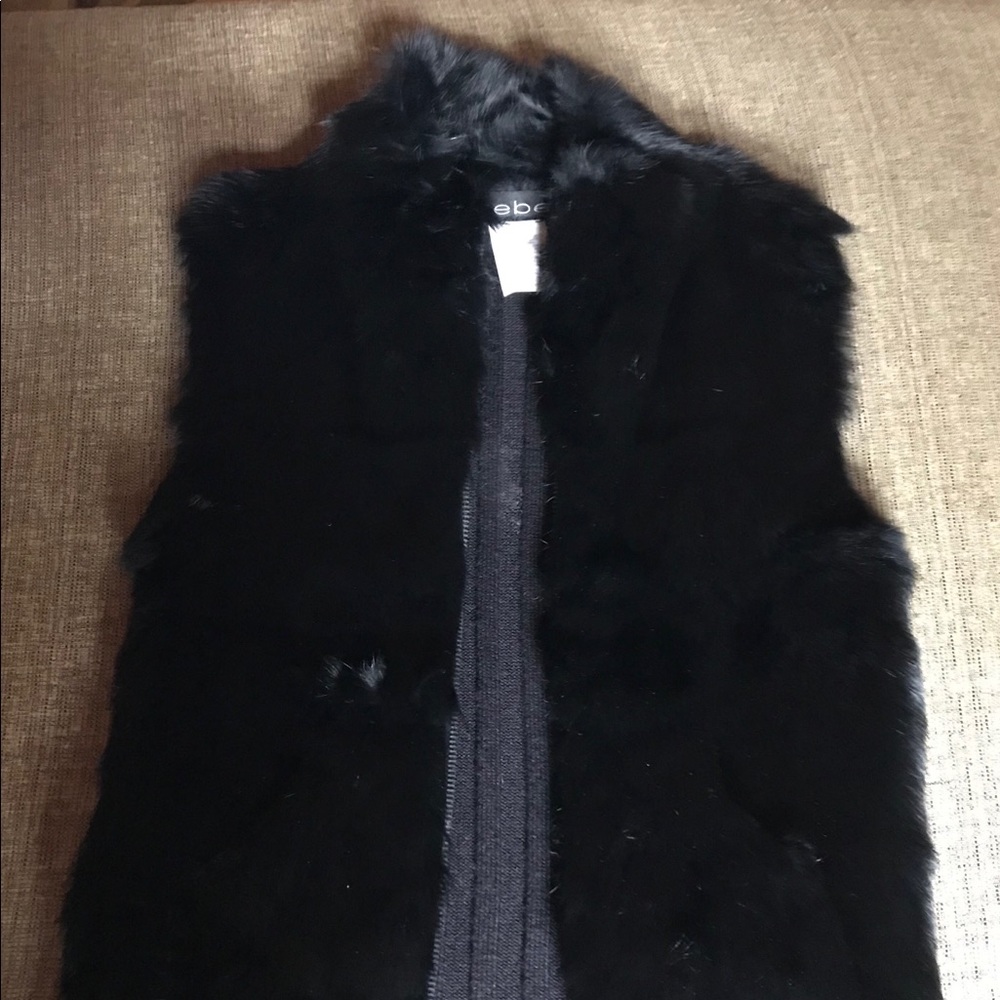 Bebe Faux Fur Vest, Size Small, Black